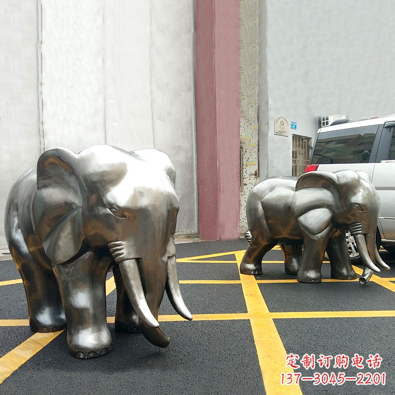 益阳活力大象,不锈钢镜面雕塑