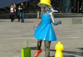 益阳中领雕塑：极致的不锈钢小女孩雕塑