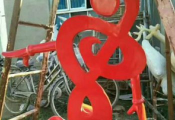 益阳中领雕塑-不锈钢音符抽象雕塑