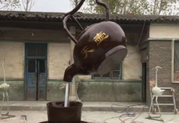 益阳茶壶精美铜雕，为您打造经典景观雕塑