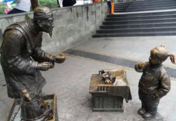益阳小女孩铜雕，古朴优雅