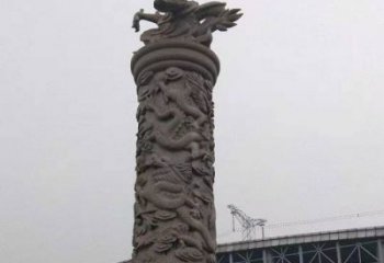 益阳中领雕塑|仿古盘龙柱石雕