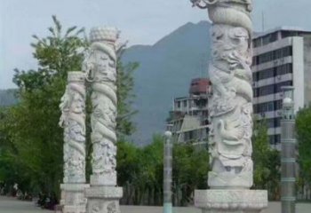 益阳定制精美的盘龙柱石雕