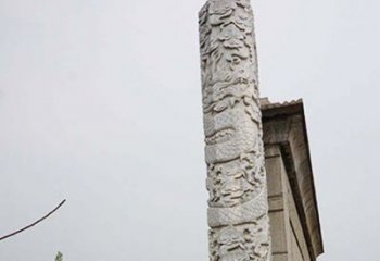 益阳精美艺术品，象征霸气，盘龙柱石雕