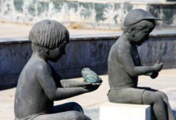 益阳儿童景观铜雕，携带童趣的青蛙