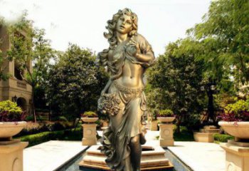 益阳华丽蓬勃的铜雕女神像