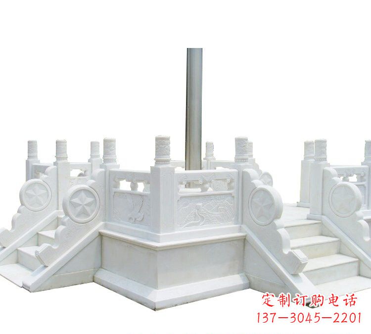 益阳汉白玉部队升旗台雕塑