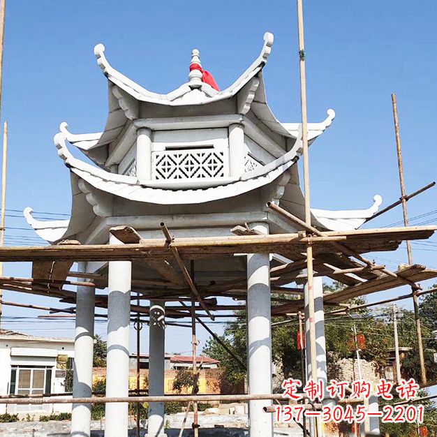 益阳汉白玉大理石凉亭雕塑