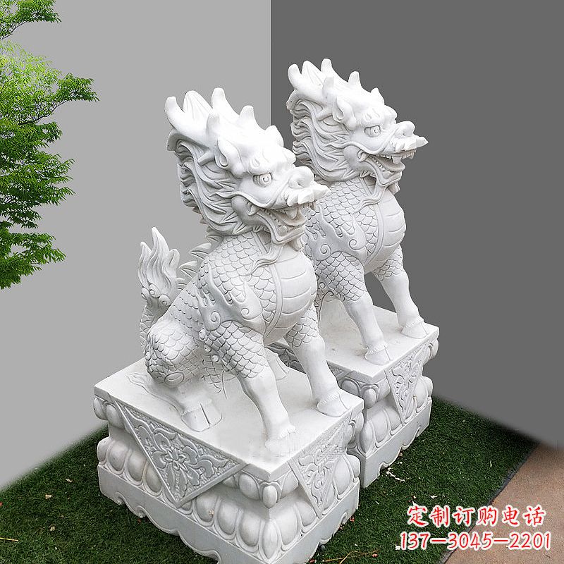 益阳品质出众的汉白玉麒麟大门石雕塑