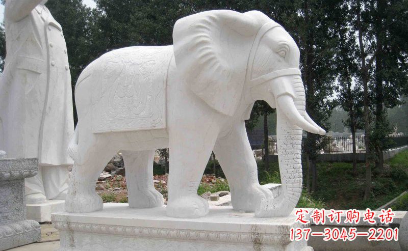 益阳汉白玉大象雕塑