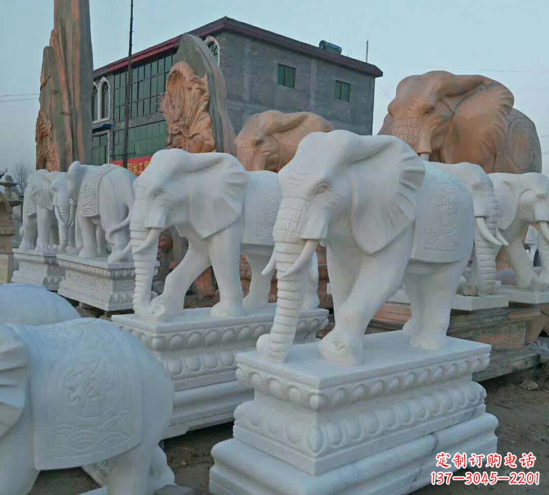 益阳汉白玉大象雕塑1
