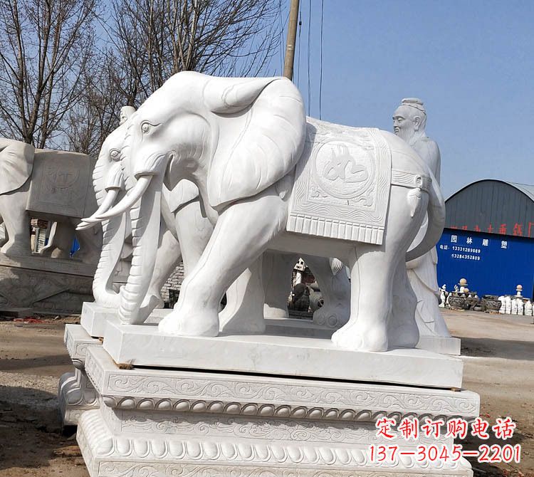 益阳汉白玉大象石雕塑