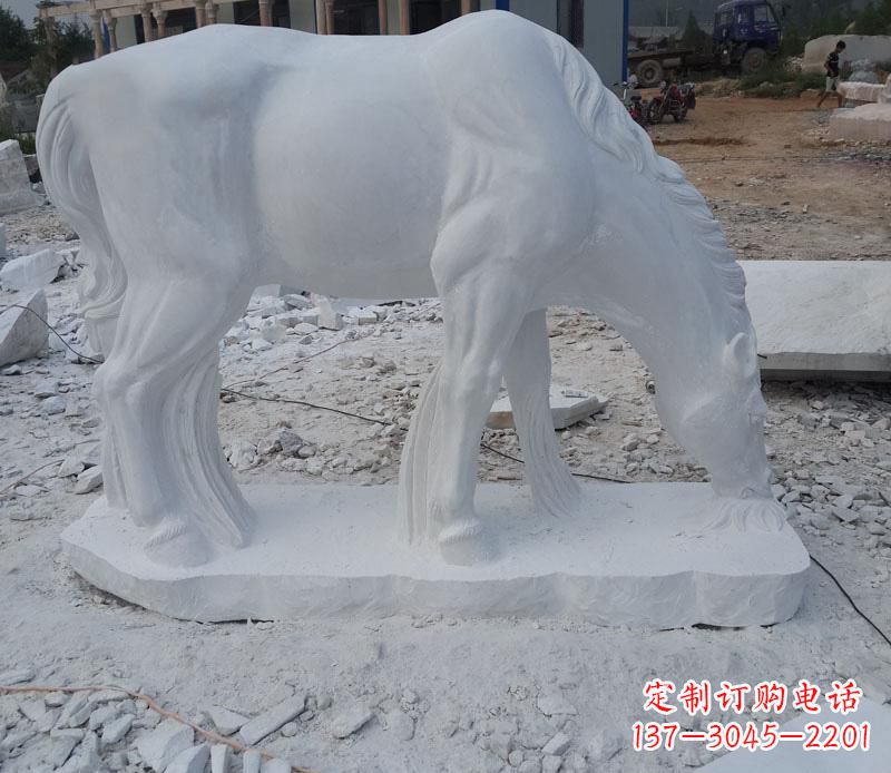 益阳汉白玉动物马雕塑是由中领雕塑定制的一款精…