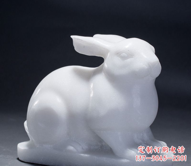 益阳精致汉白玉兔子雕塑