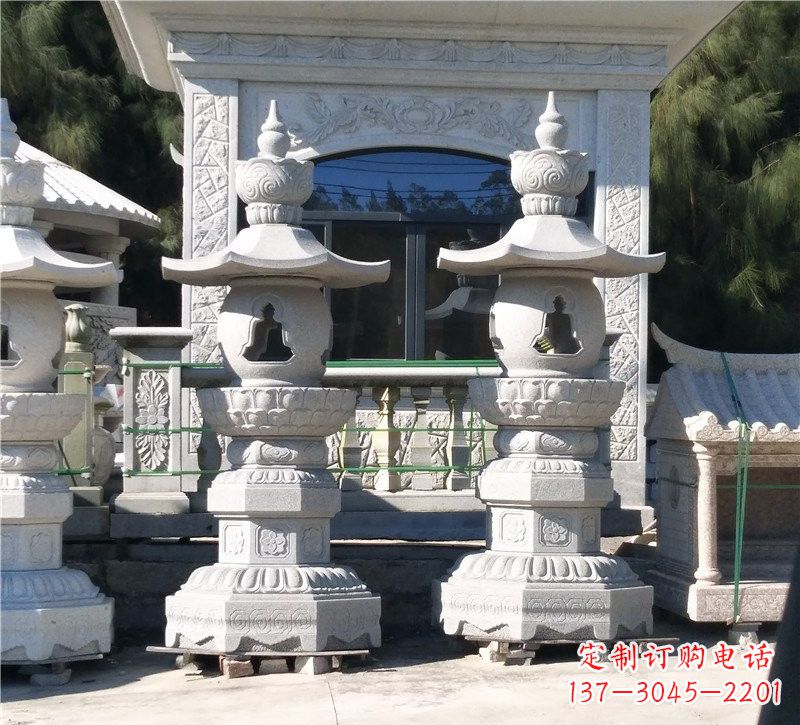 益阳汉白玉公园灯笼雕塑