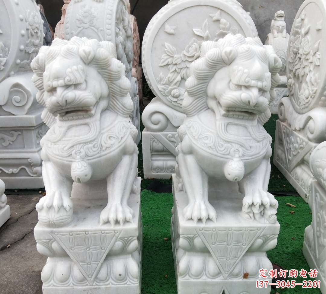 益阳汉白玉故宫制作狮子雕塑