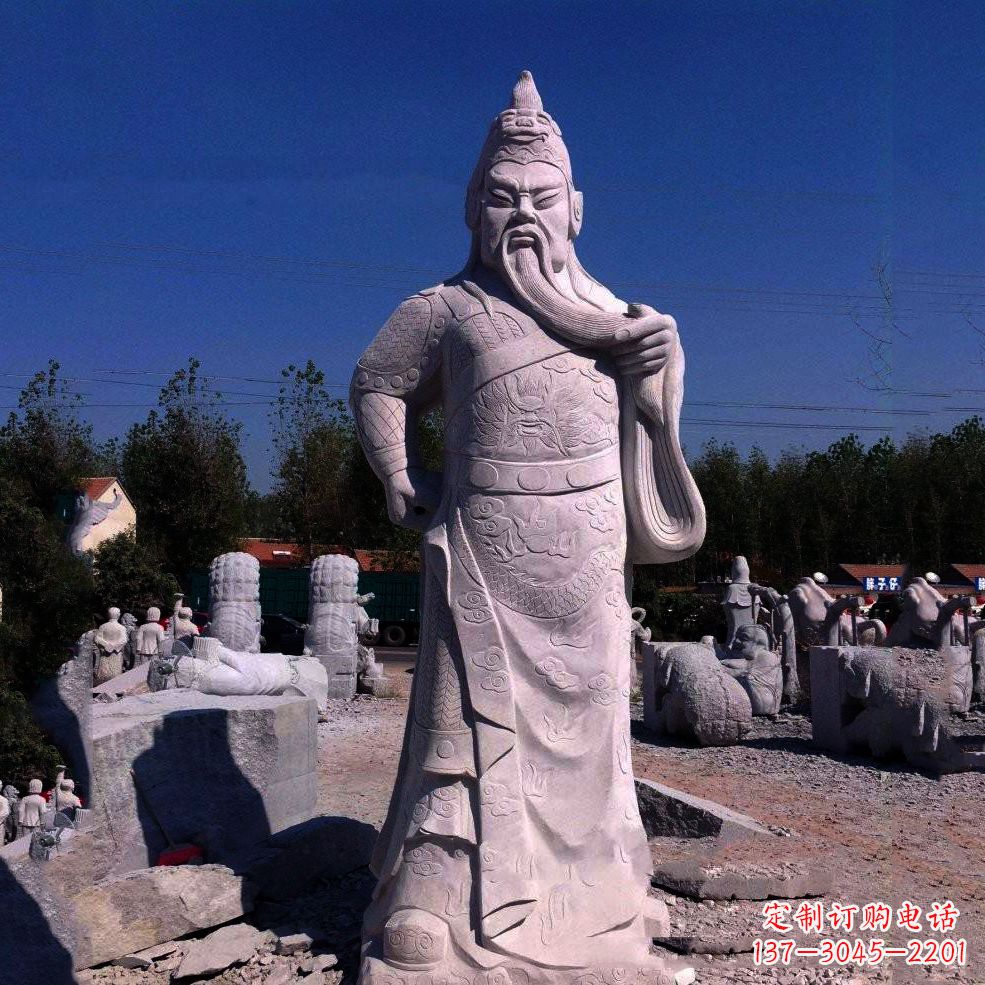 益阳中领雕塑-精致关羽石雕塑