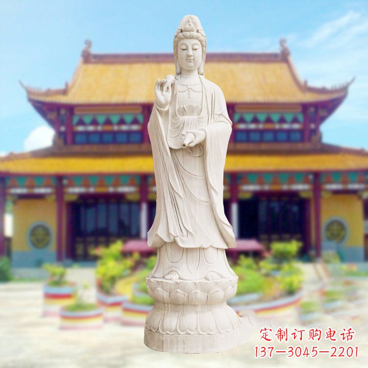 益阳汉白玉观音菩萨石雕