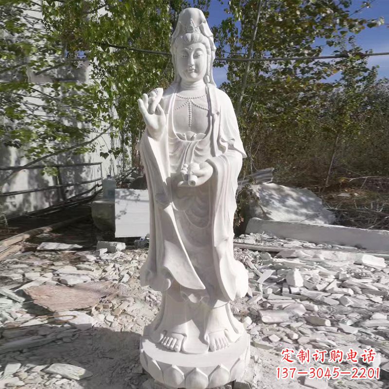 益阳汉白玉观音菩萨石雕塑
