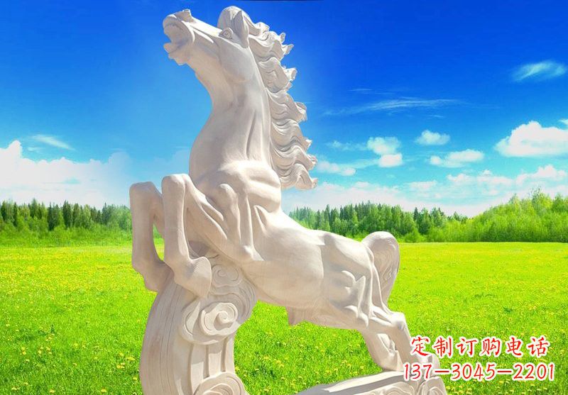 益阳汉白玉广场奔马石雕
