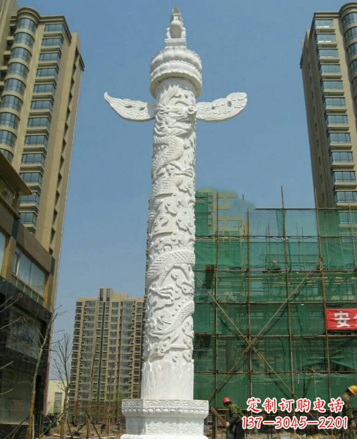 益阳汉白玉华表雕塑,精致美观、质量一流