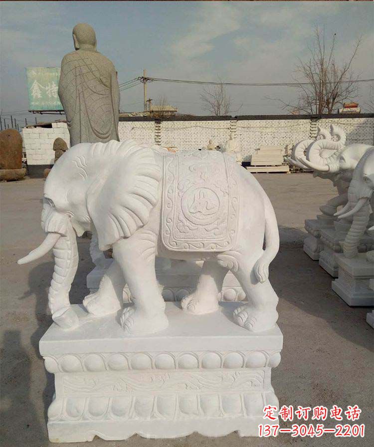 益阳汉白玉大象雕塑是一款新颖、具有吉祥寓意的…