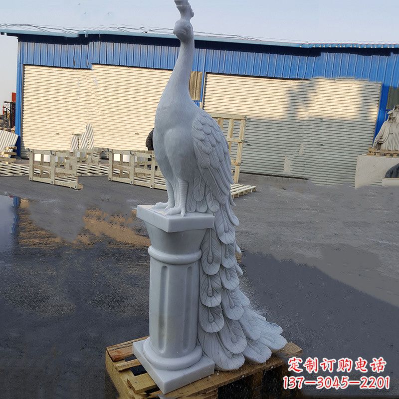 益阳汉白玉孔雀雕塑，传承艺术精髓