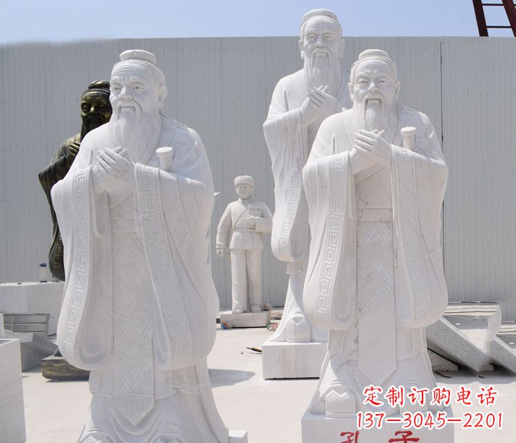 益阳汉白玉孔子石雕——传承古代文明,流传着智慧