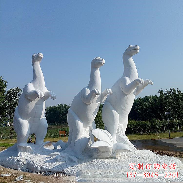 益阳百年恐龙,白玉雕塑景观邀您共赏