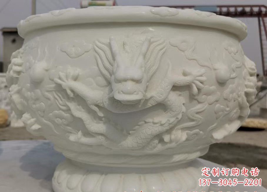 益阳中领雕塑汉白玉龙鱼缸雕塑,是由专业雕塑定…