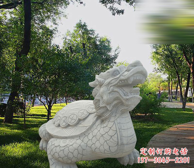 益阳中领雕塑——汉白玉龙龟石雕