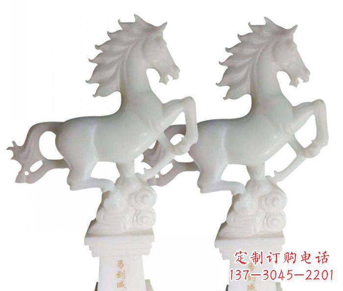 益阳汉白玉马雕塑,以自然质朴大气