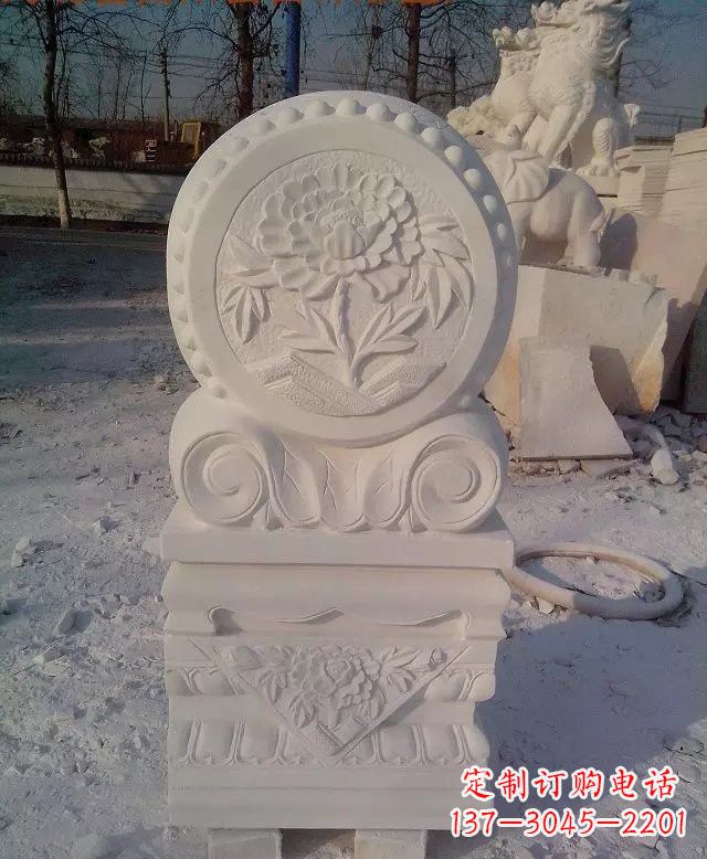 益阳汉白玉门墩