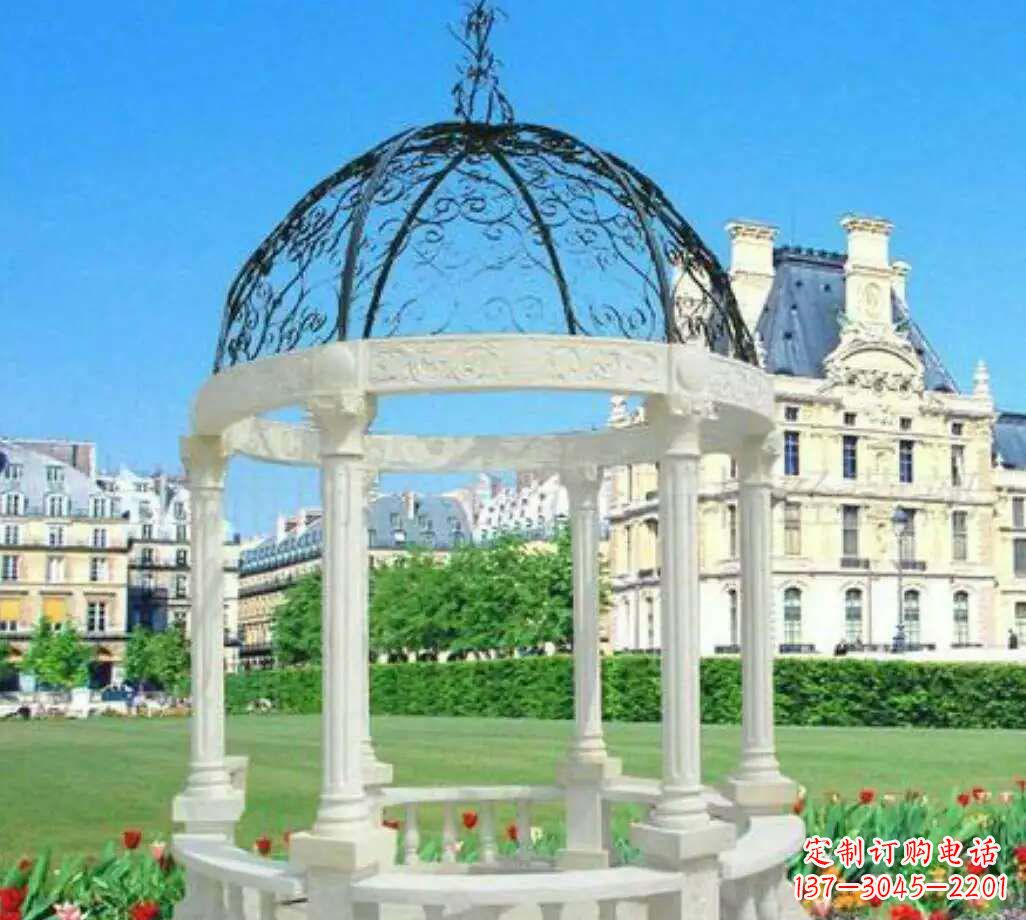 益阳汉白玉欧式雕塑凉亭,搭建完美凉夏