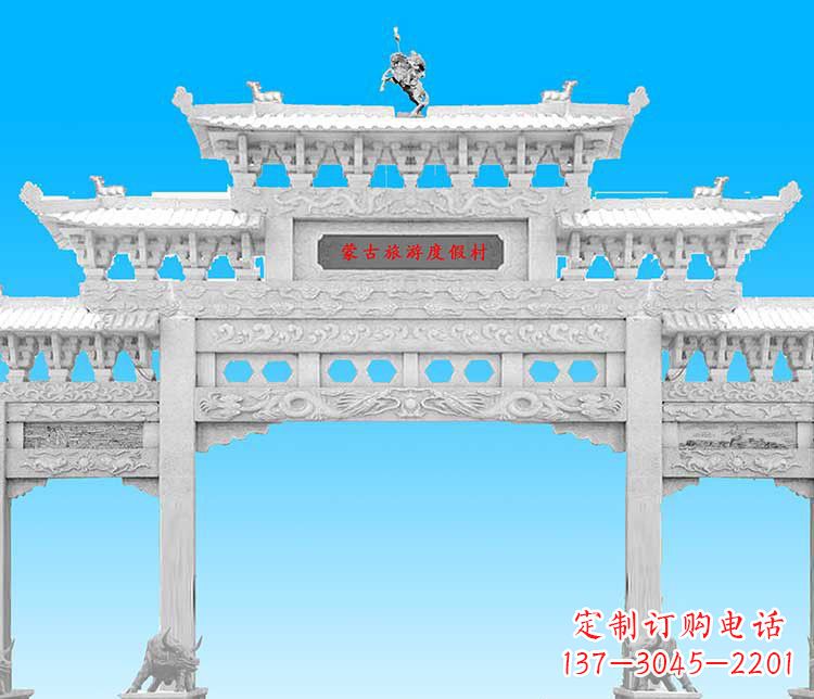 益阳汉白玉牌楼雕塑,传承经典之美