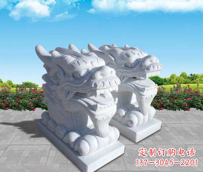 益阳汉白玉喷水龙头公园喷泉石雕
