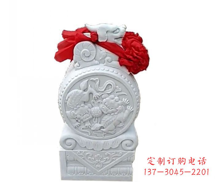 益阳中领雕塑的精美玉石门墩雕塑是一个经过精心…