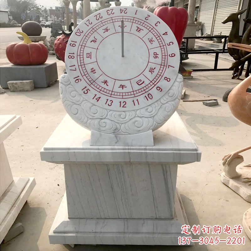 益阳精美汉白玉日晷石雕,给您带来精致的收藏价值