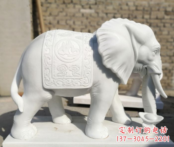 益阳精美绝伦,汉白玉大象雕塑