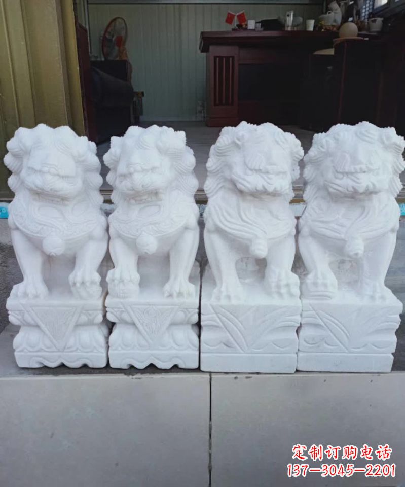 益阳汉白玉狮子雕塑1