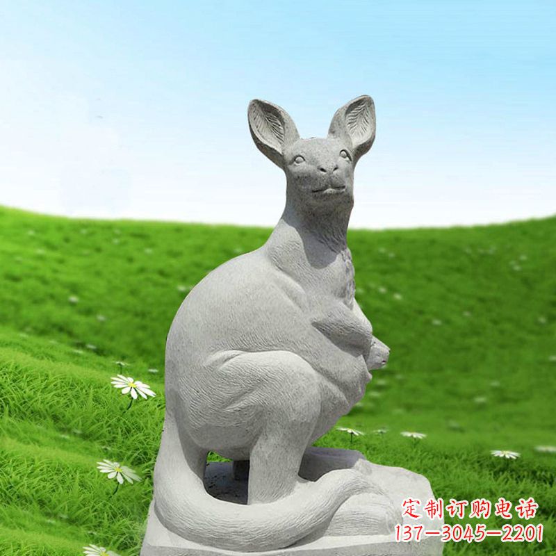 益阳汉白玉石雕袋鼠