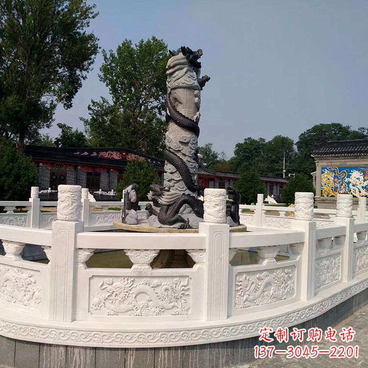 益阳汉白玉石雕刻护栏,精美而别致