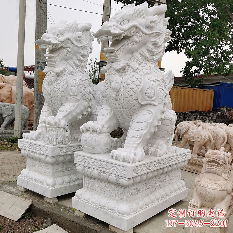 益阳汉白玉麒麟雕塑,承载古典之美