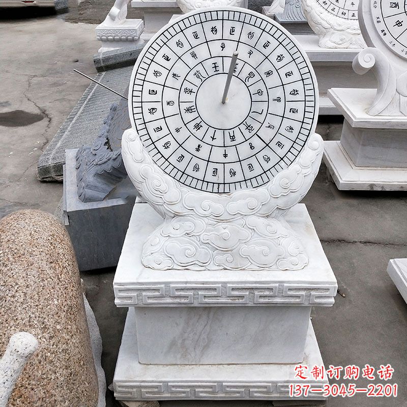 益阳汉白玉石日晷雕塑,专属的精美记忆