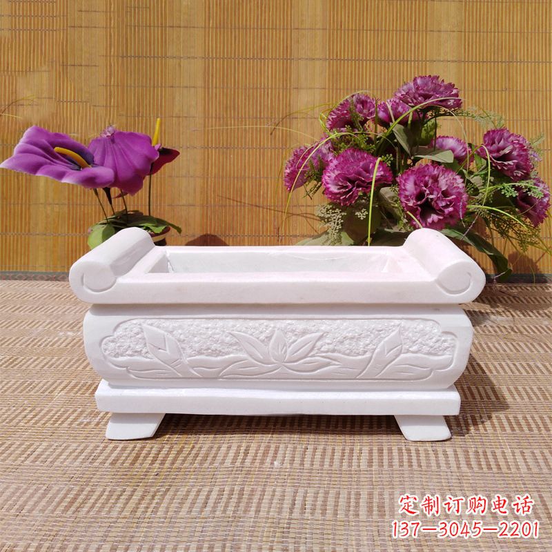 益阳汉白玉石雕香炉