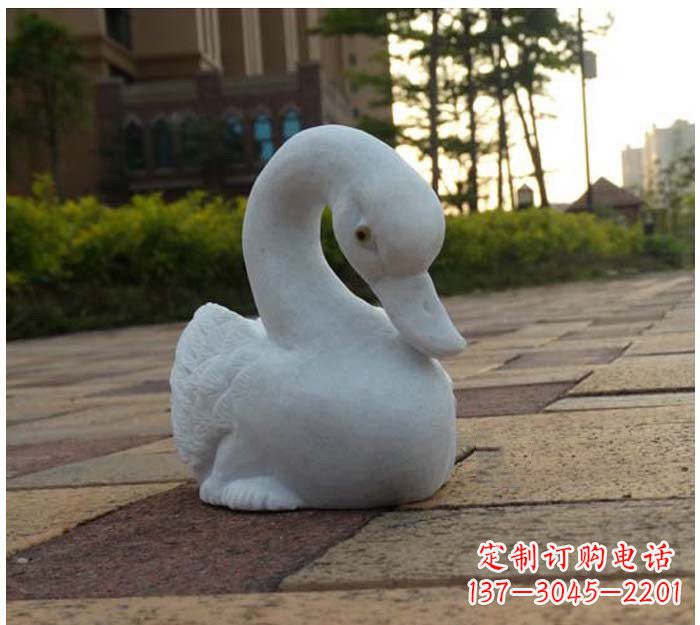益阳汉白玉天鹅石雕