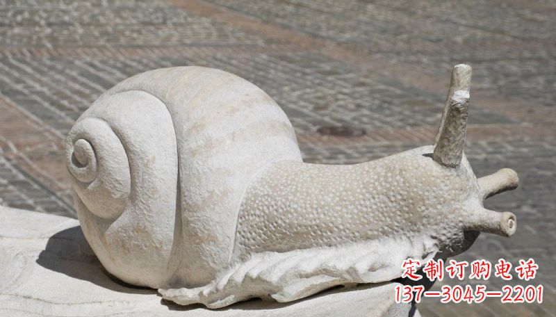 益阳汉白玉蜗牛动物石雕