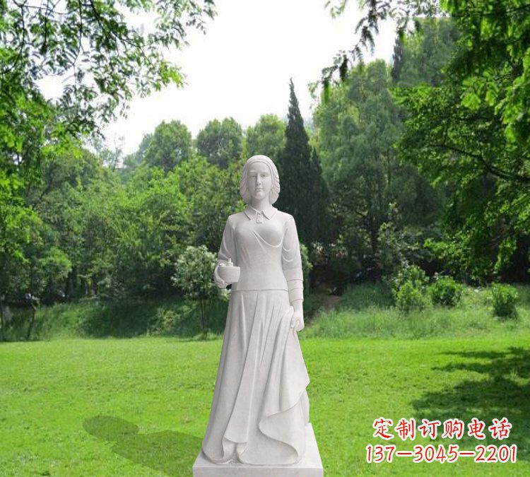 益阳纪念南丁格尔的经典白玉雕塑