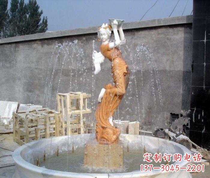 益阳高端石膏西方人物公园喷泉雕塑