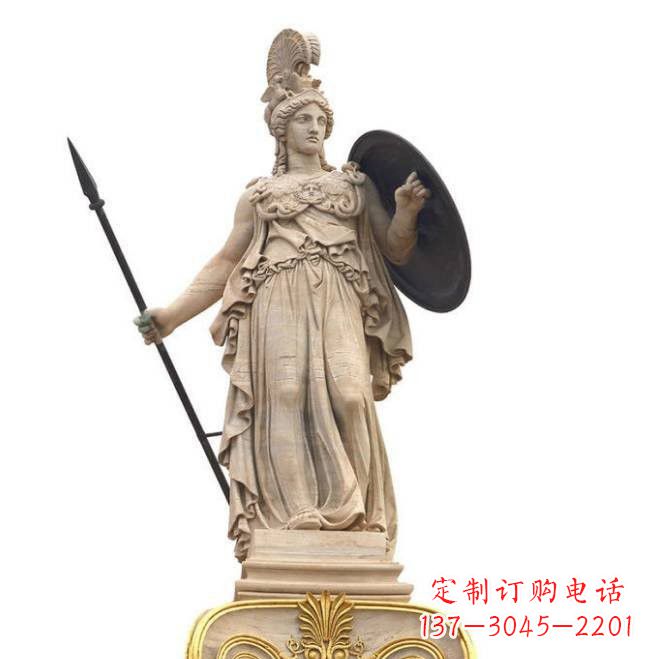 益阳艺术定制——汉白玉希腊女神雅典娜雕塑